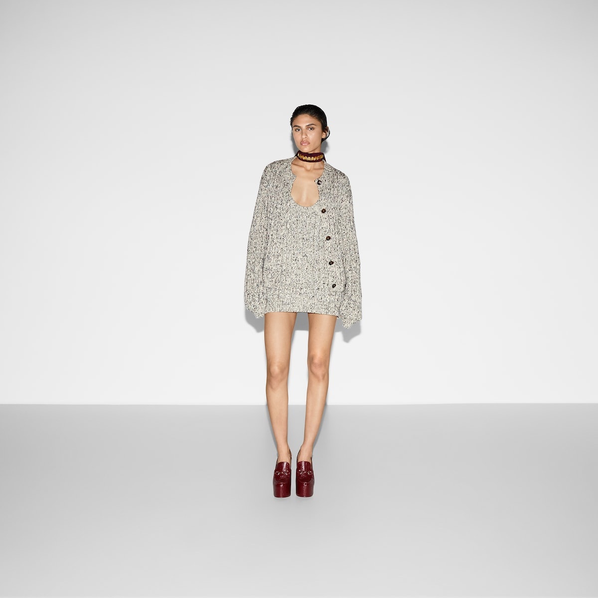 Chunky rib wool cardigan - 2