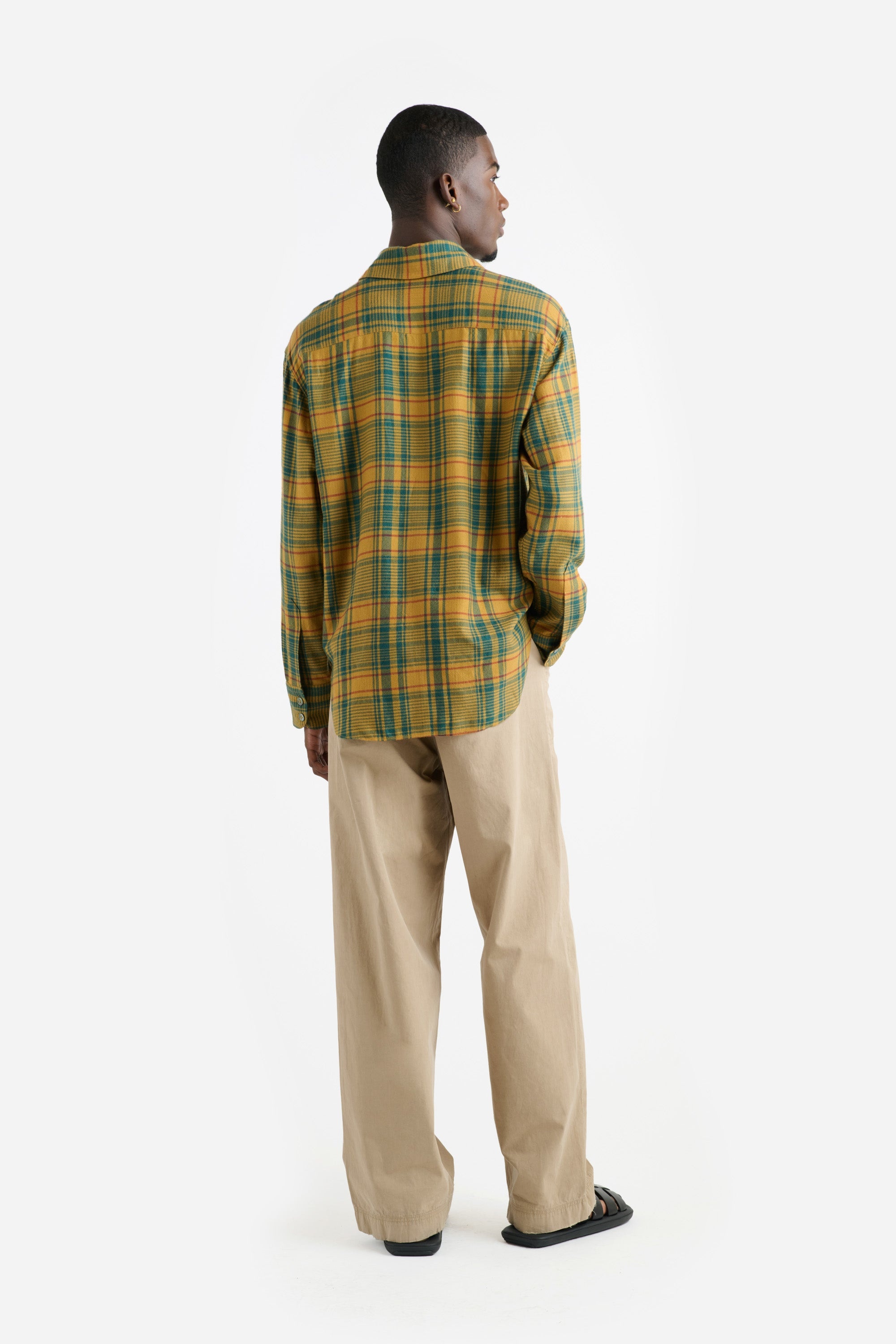PLAID PASHMINA BIG SHIRT - 4