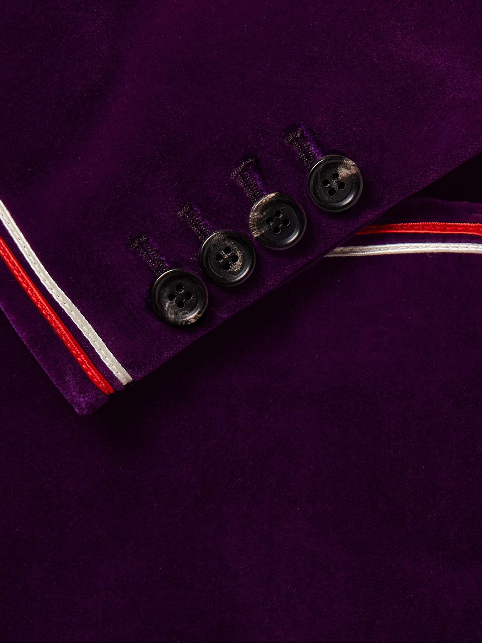 Showcase Soutache-Trimmed Cotton-Velvet Suit Jacket - 4
