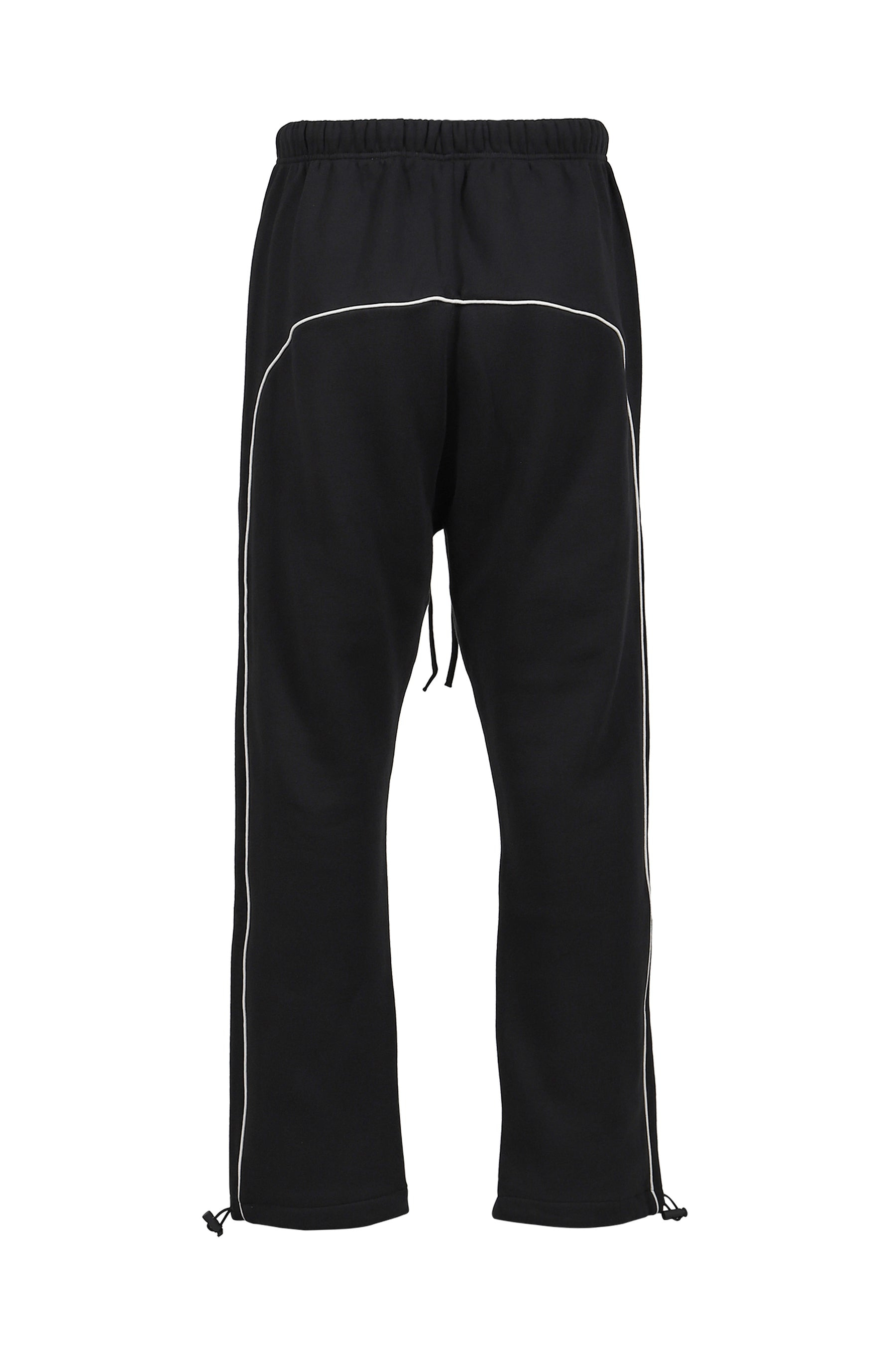 RELAXED FLEECE SWEATPANT WITH PIPING / JET BLK/CLOUD WHT - 2
