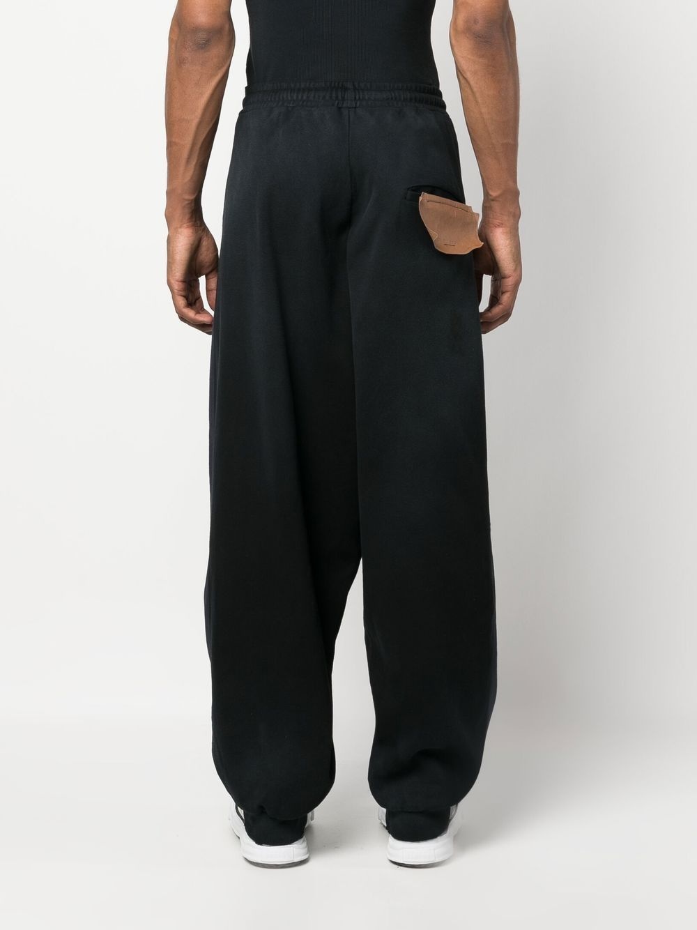 drawstring-waist cotton track pants - 4