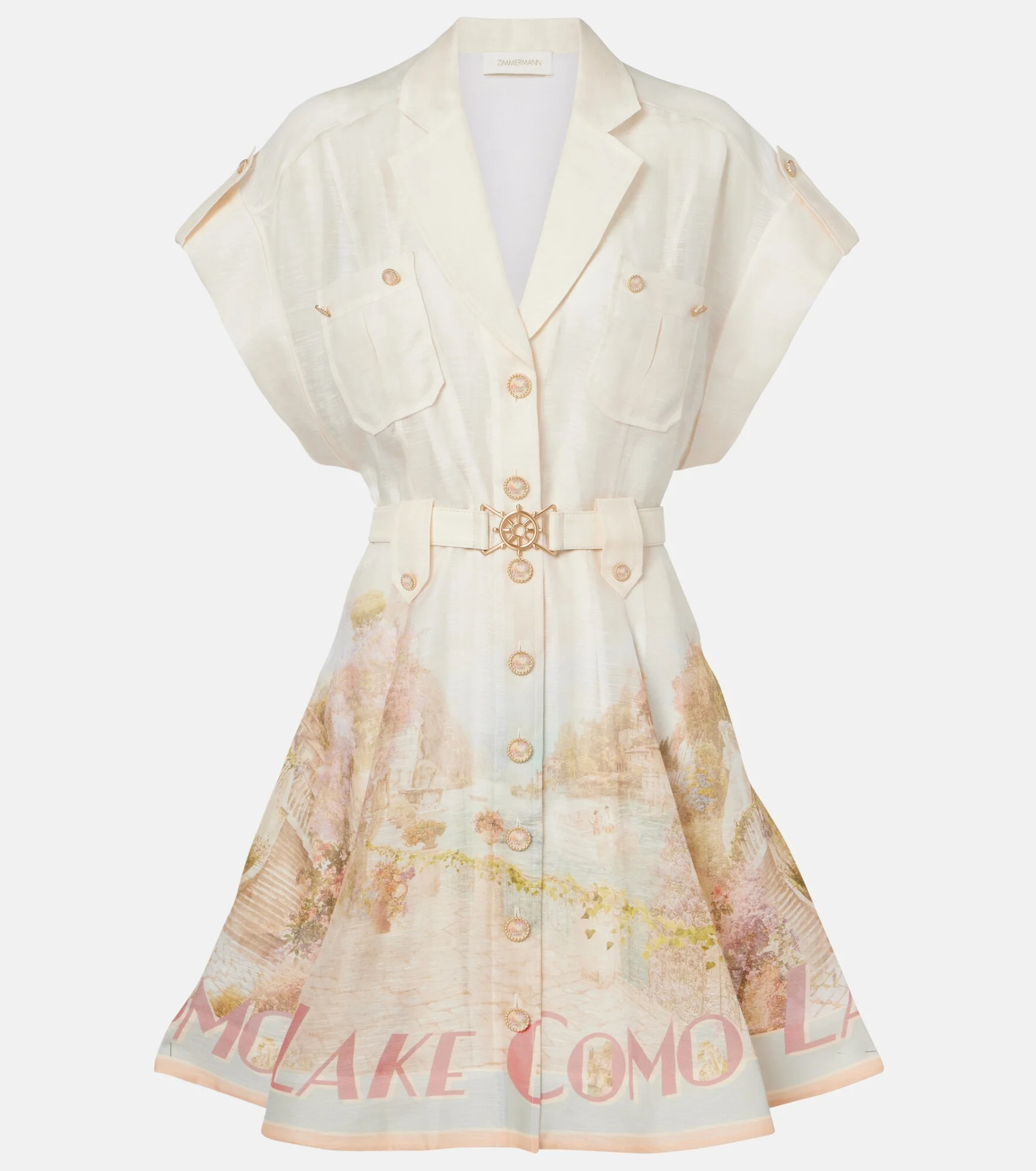Como printed linen and silk shirt dress - 1