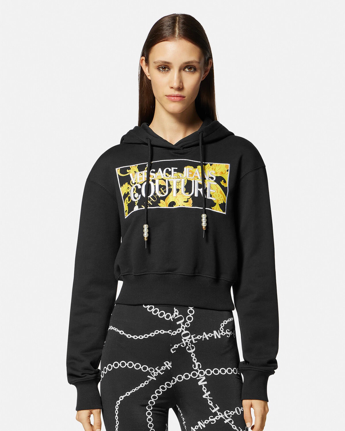 Chain Couture Crop Hoodie - 3