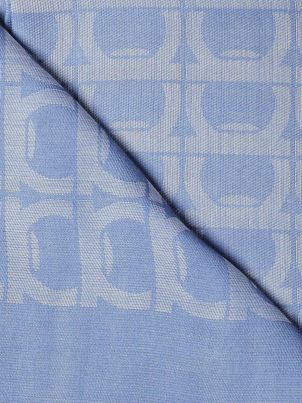 Gancini-pattern frayed scarf - 2