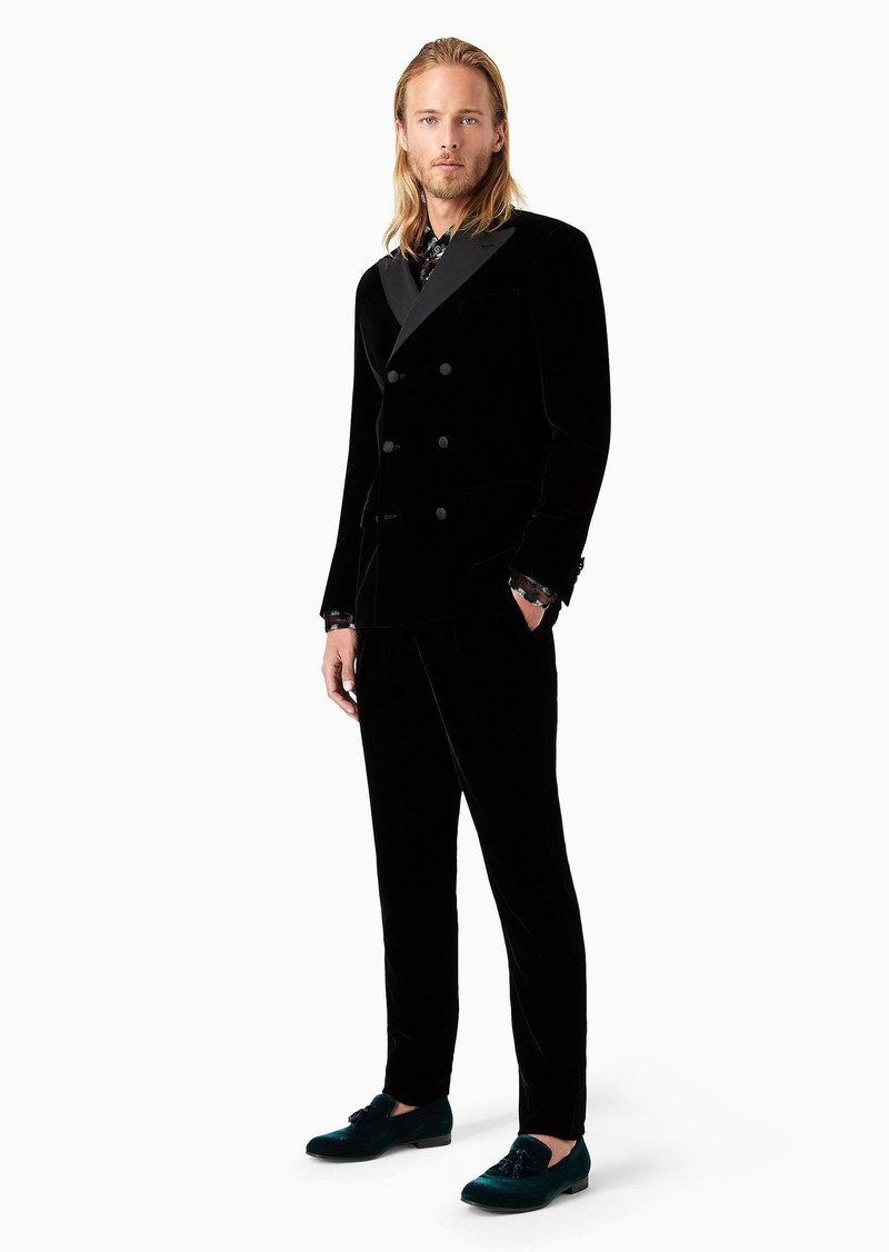 Madison line full-canvas velvet suit with a double-breasted jacket 2