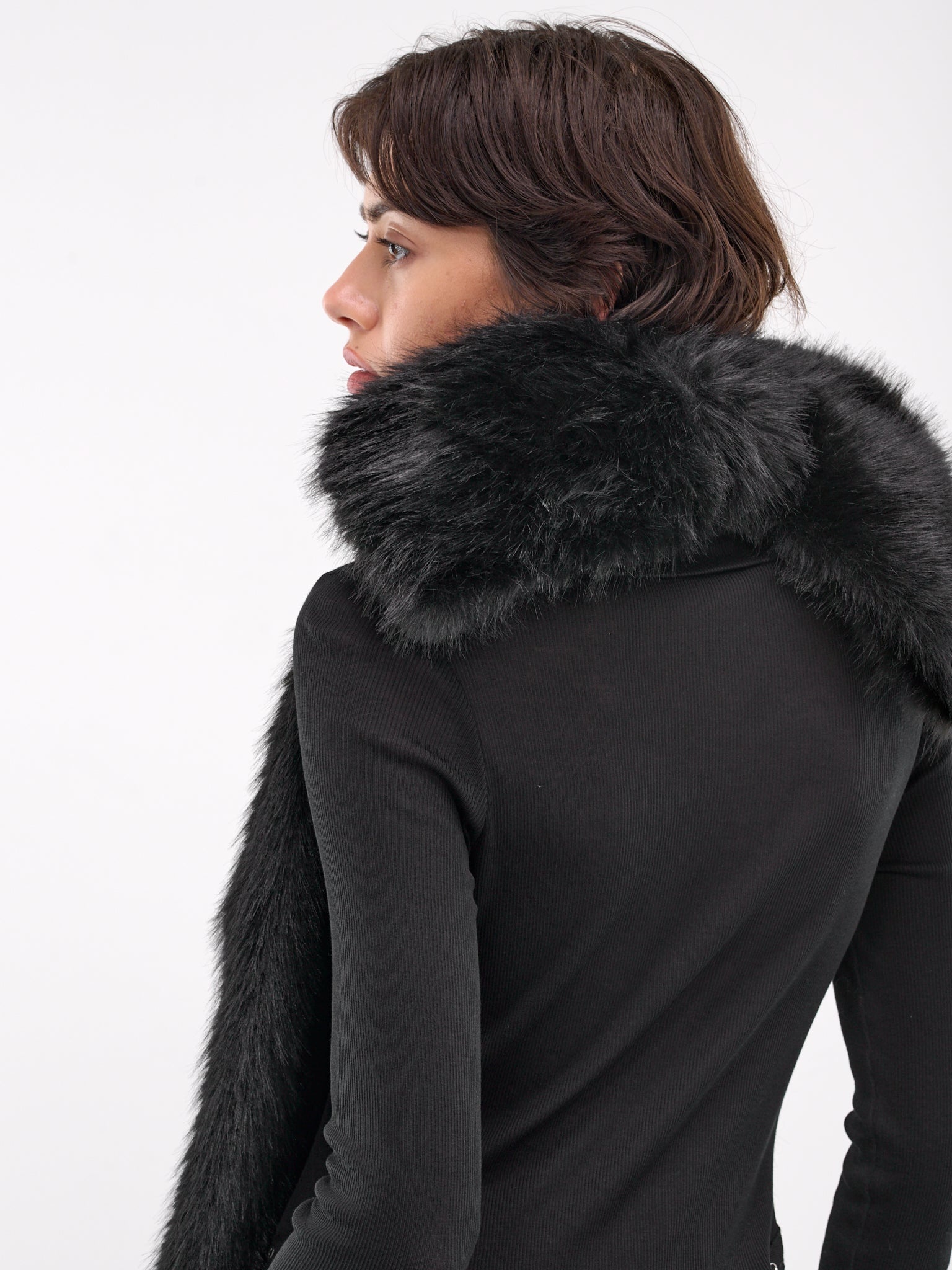 Faux Fur Bow Scarf - 3
