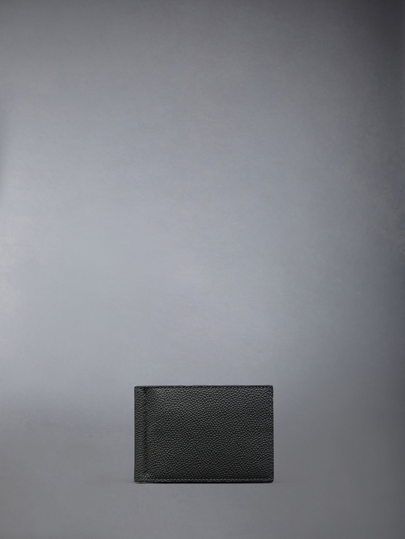 Pebble Grain Leather Money Clip Wallet 1