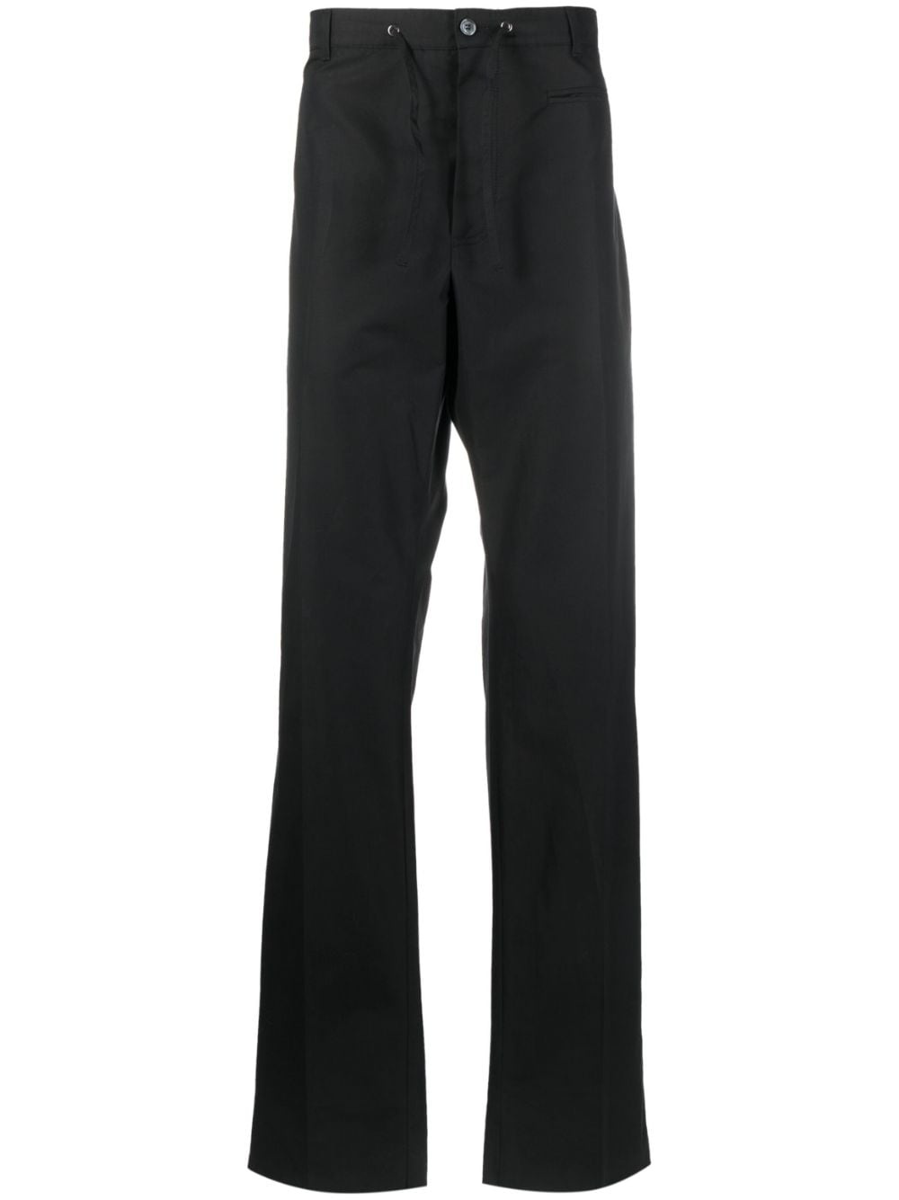 drawstring-waist straight-leg trousers - 1