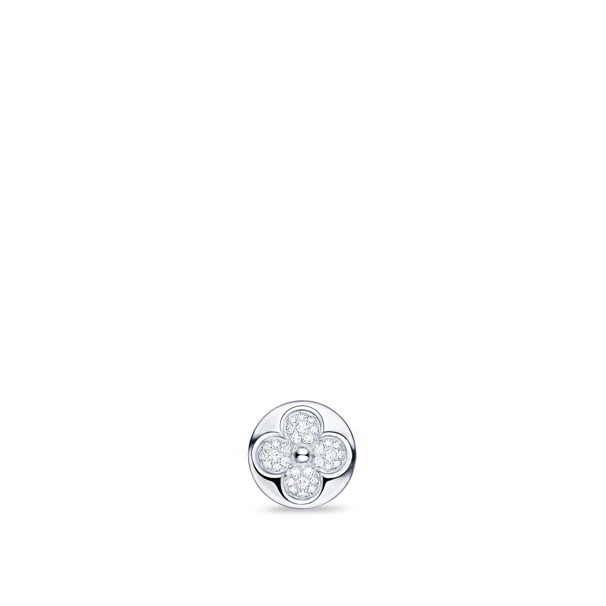 DIAMOND BLOSSOM SUN EAR STUD, WHITE GOLD AND DIAMONDS - 1