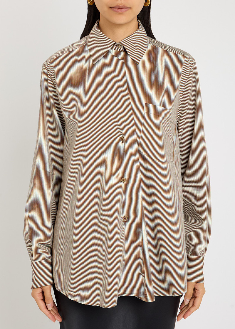 AGOLDE Agolde Aris Asymmetric Striped Woven Shirt outlook