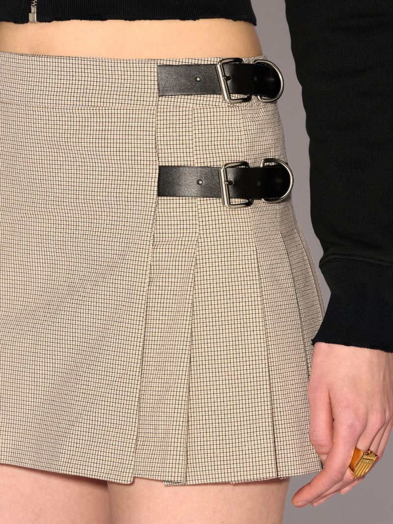 LIGHT CHECK BELTS MINI SKIRT - 6