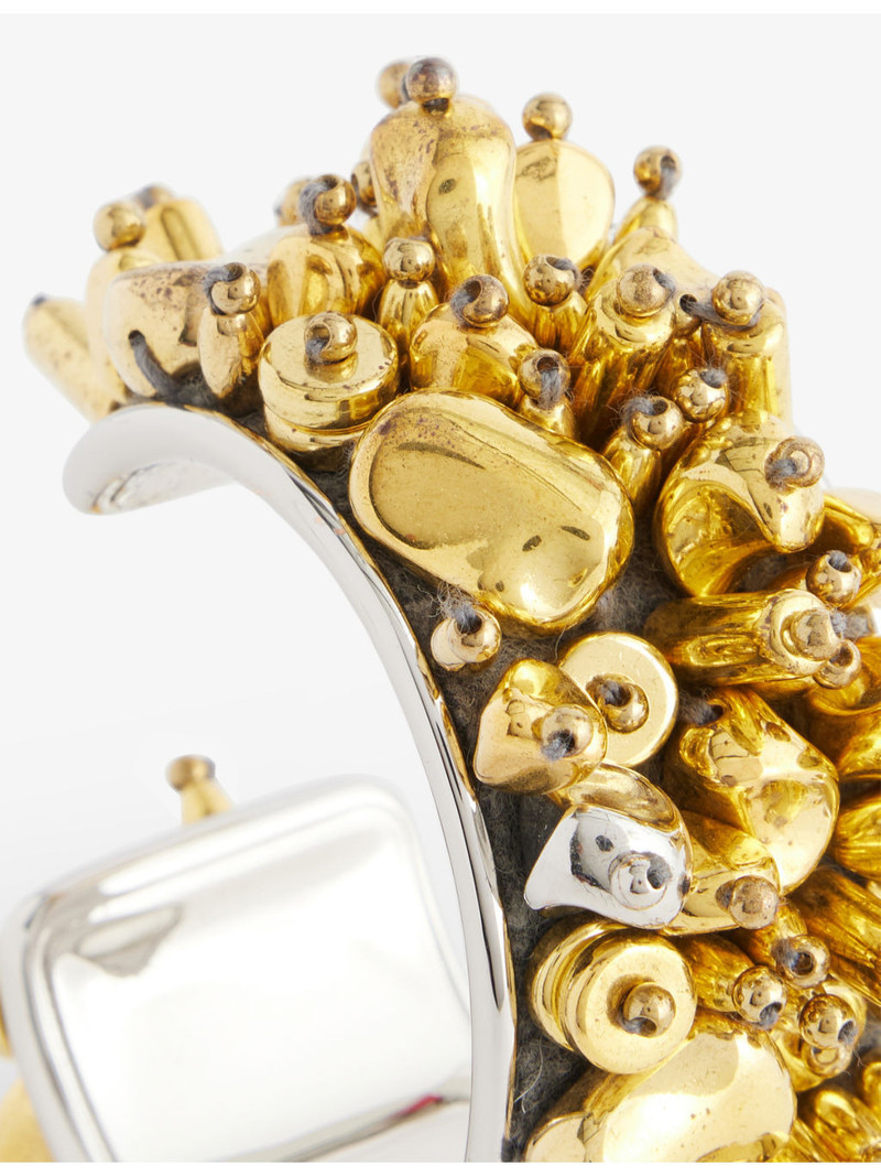 Dries Van Noten Beaded Brass Cuff Bracelet outlook