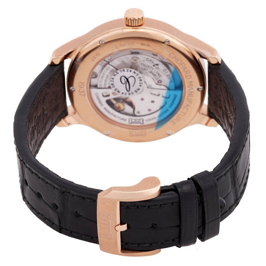 Chopard L.U.C 1937 Classic Silver Sunburst Dial 18kt Rose Gold Men's Watch 161937-5001 - 3