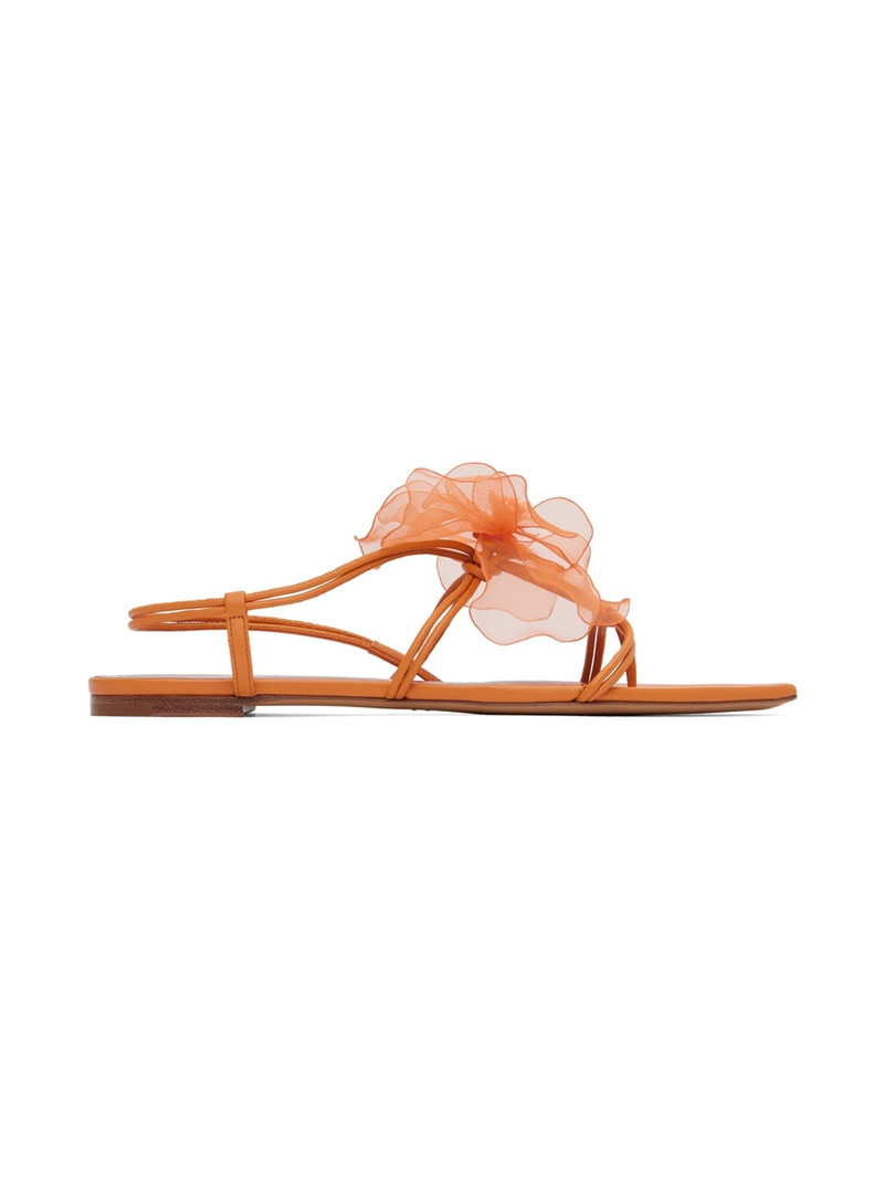faux-flower leather sandals 1