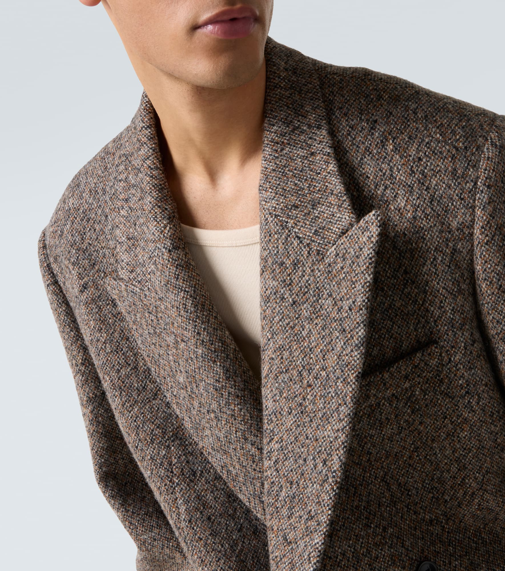 Oversized wool-blend tweed blazer - 5
