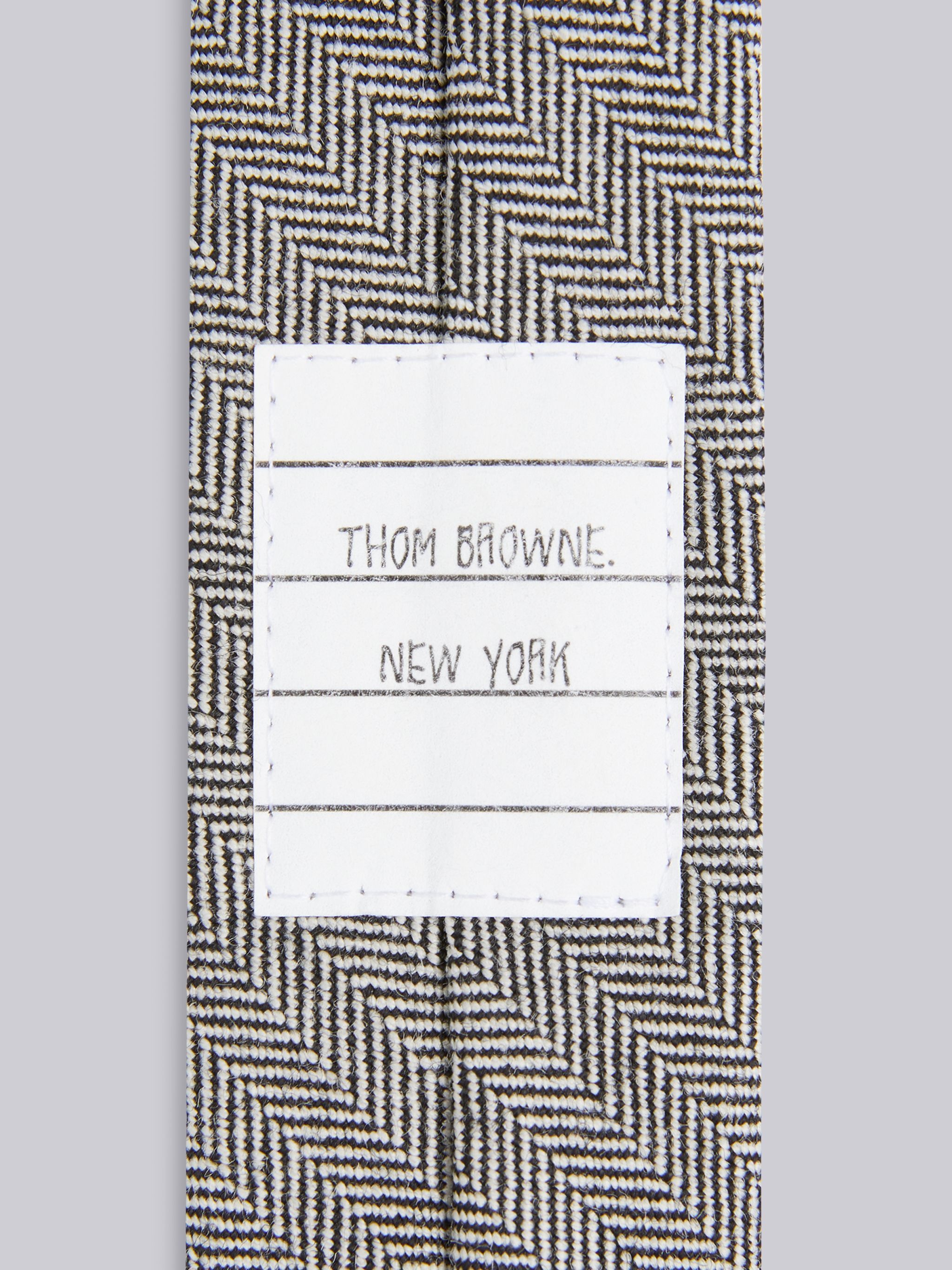Black and White Herringbone Wool Classic Tie 2