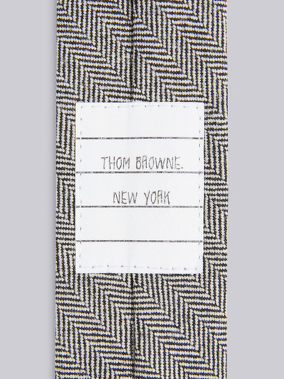 Thom Browne Black and White Herringbone Wool Classic Tie outlook