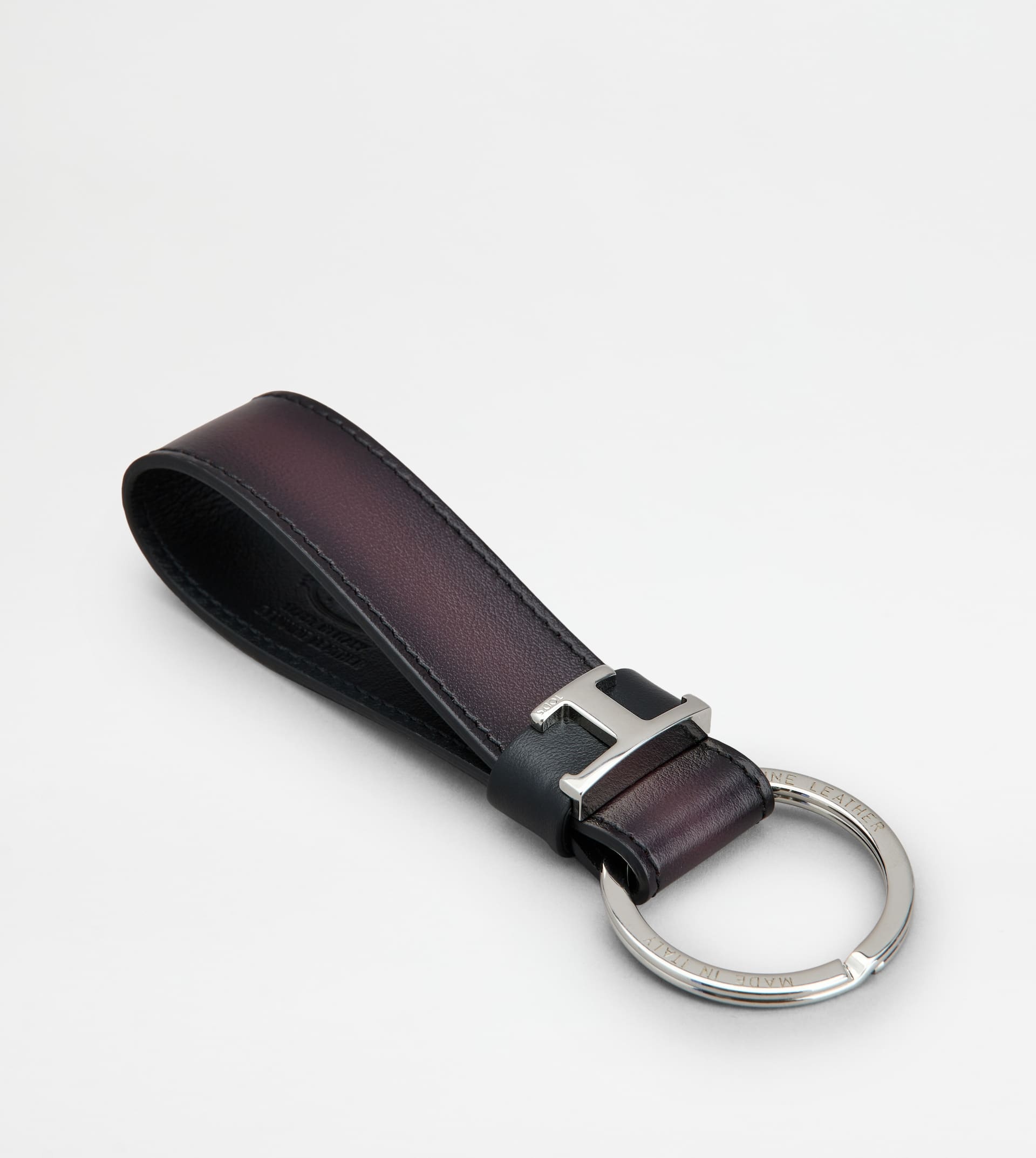 KEY HOLDER IN LEATHER - BURGUNDY, BLACK - 2