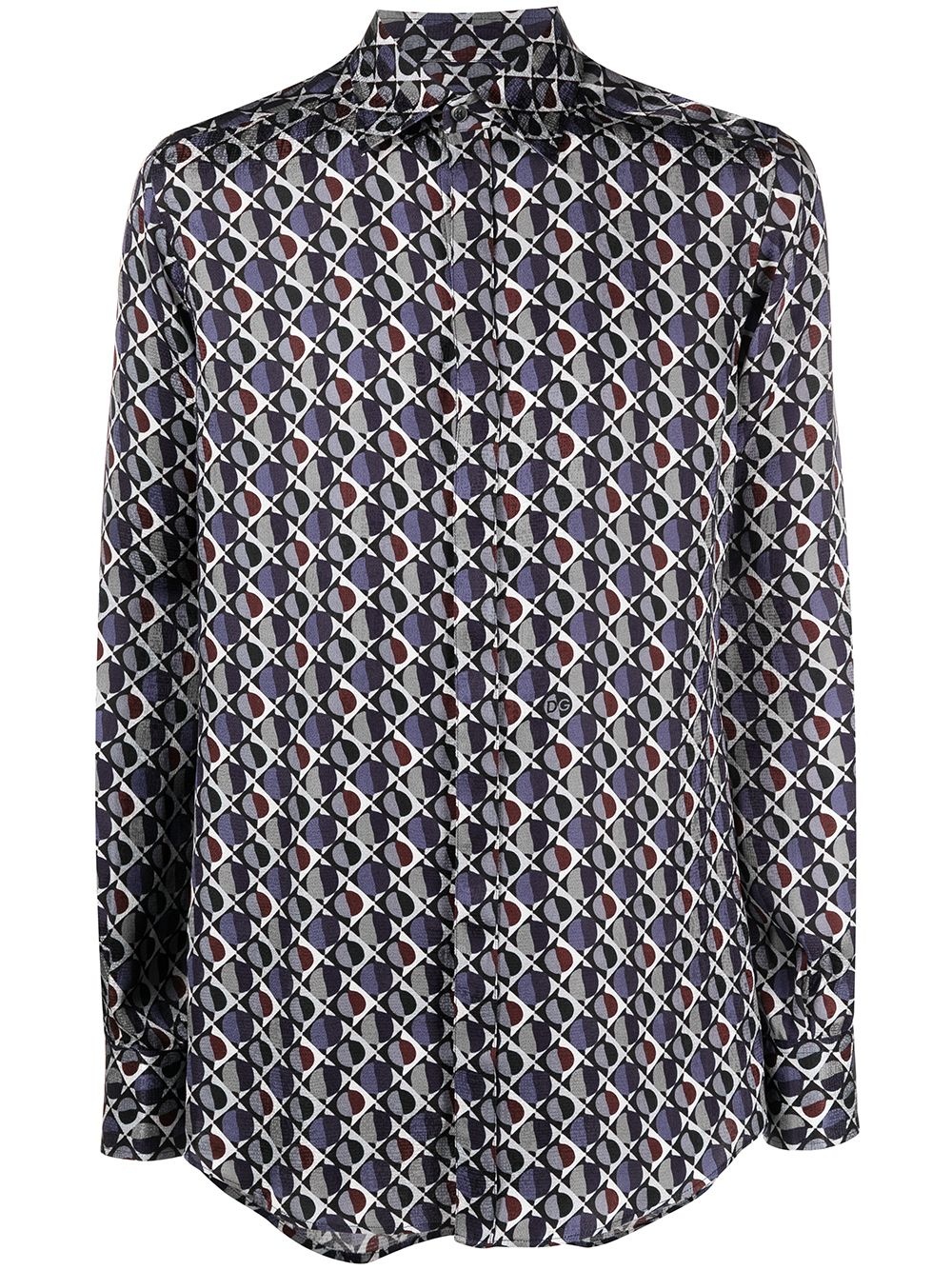 diamond circle pattern shirt - 1