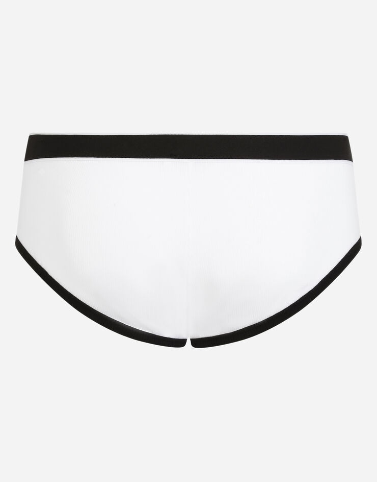 Fine-rib cotton Brando briefs with DG patch - 3