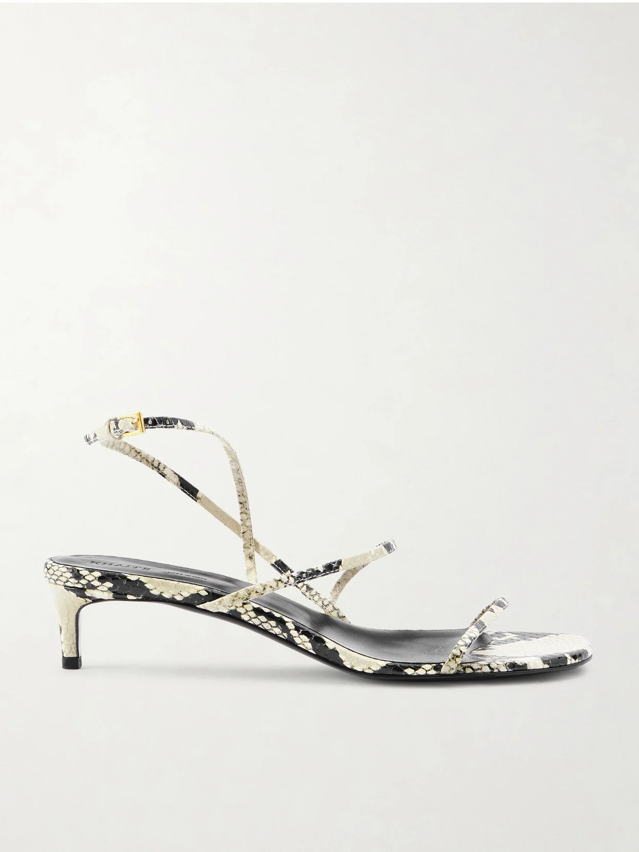 Loop Snake-effect Leather Sandals - 1