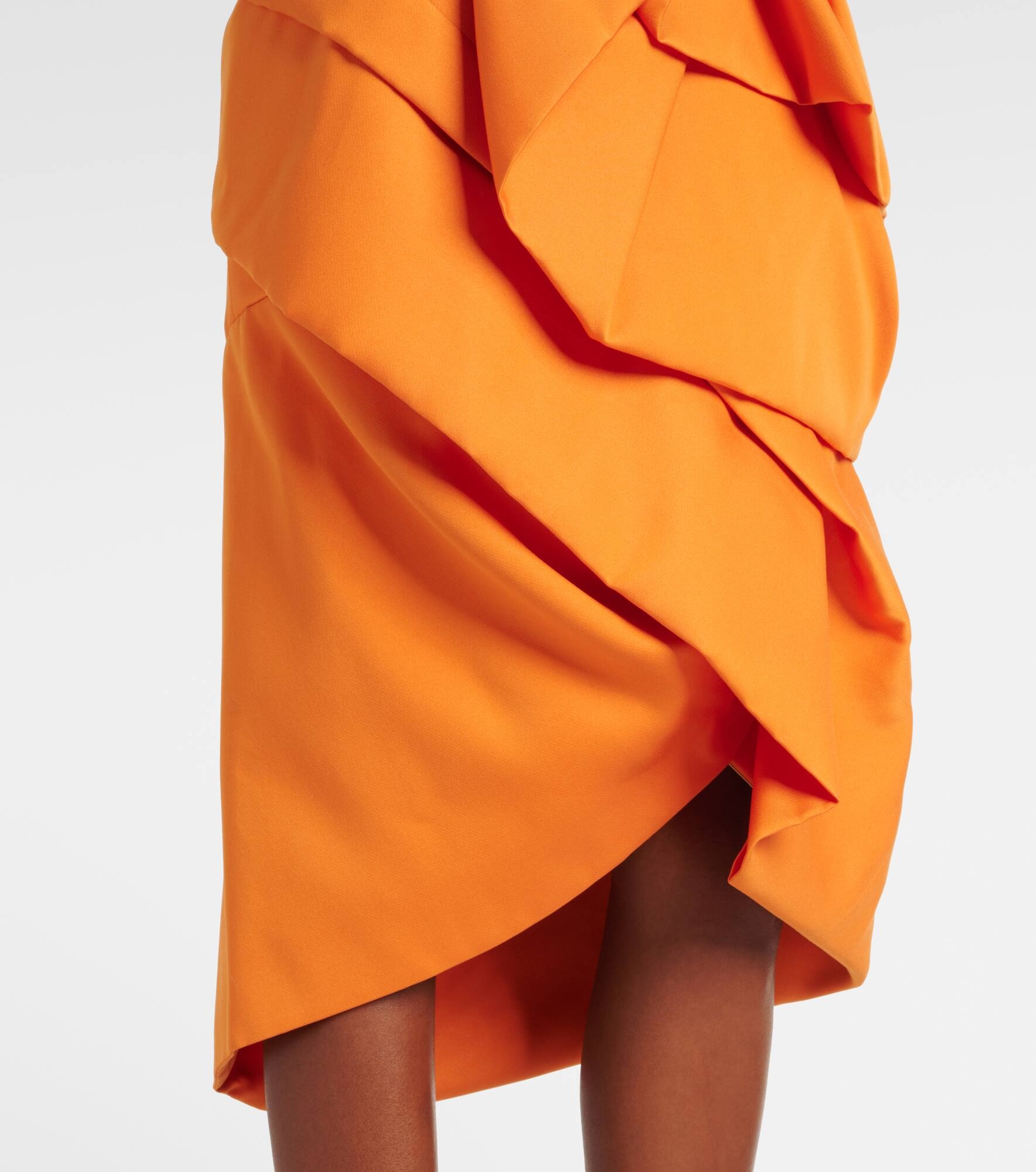 Draped satin midi skirt - 5