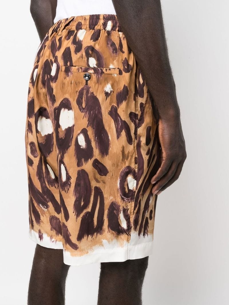 all-over leopard-print shorts - 5