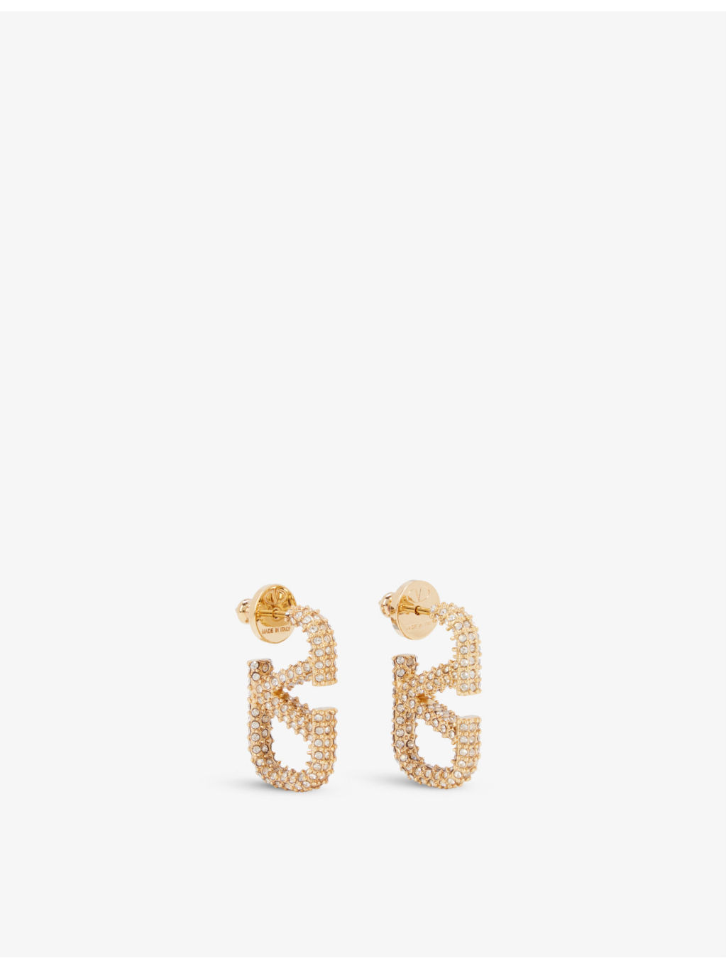VLOGO gold-toned brass and rhinestones earrings - 1