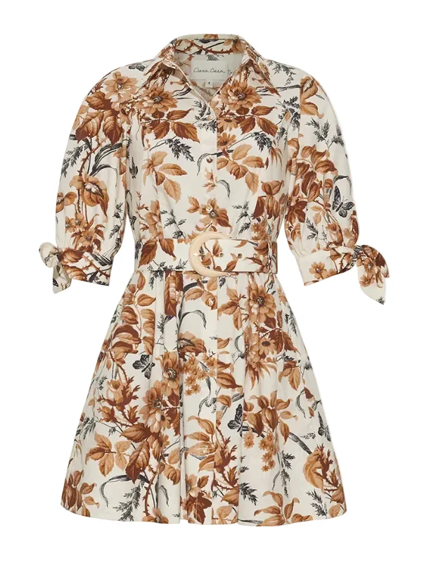 Caro Mini Dress in Windsor Egret Wine - 1