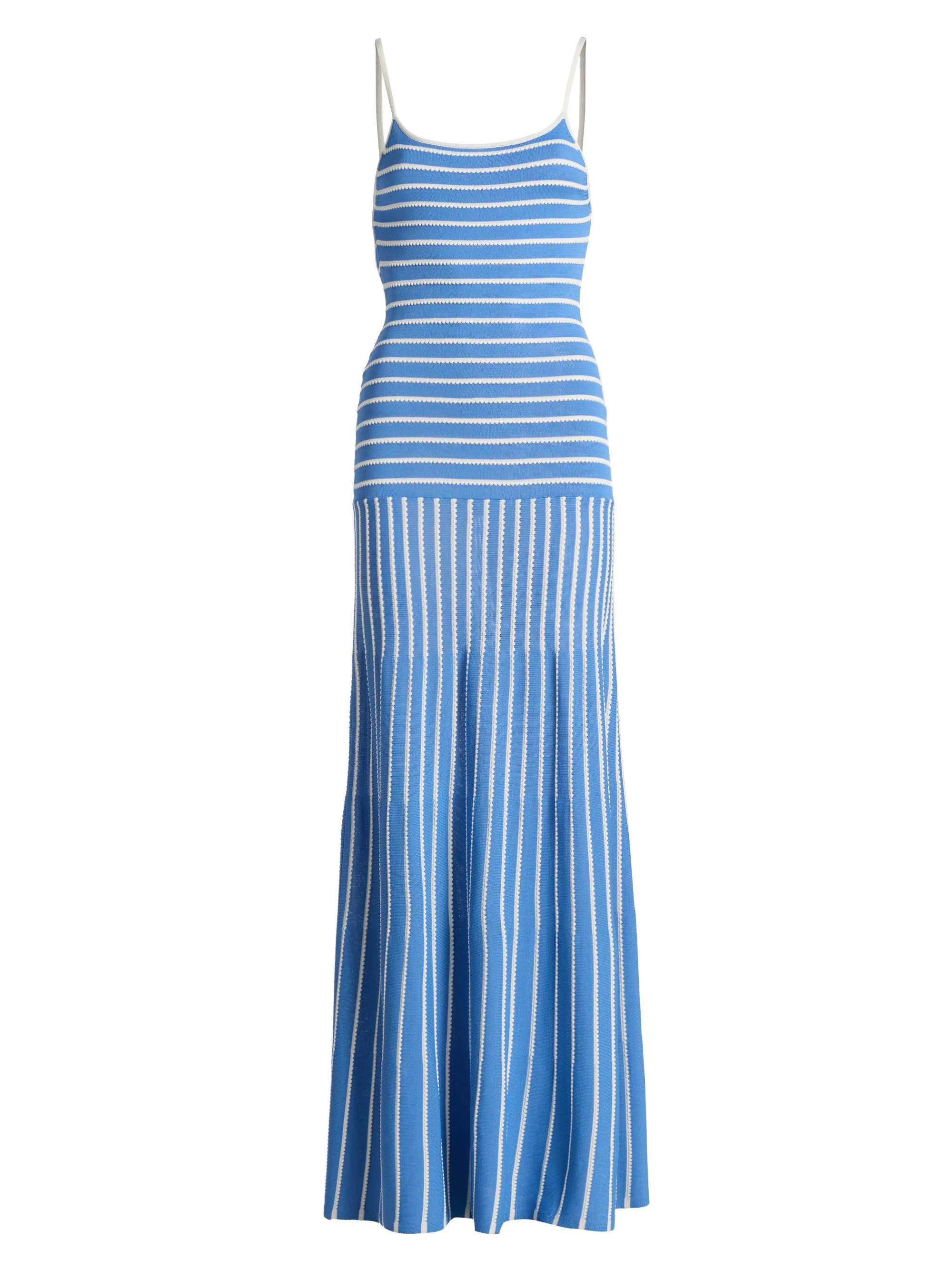 Women's The Lottie Scallop Stripe Maxi Dress - Marina Blue - 1