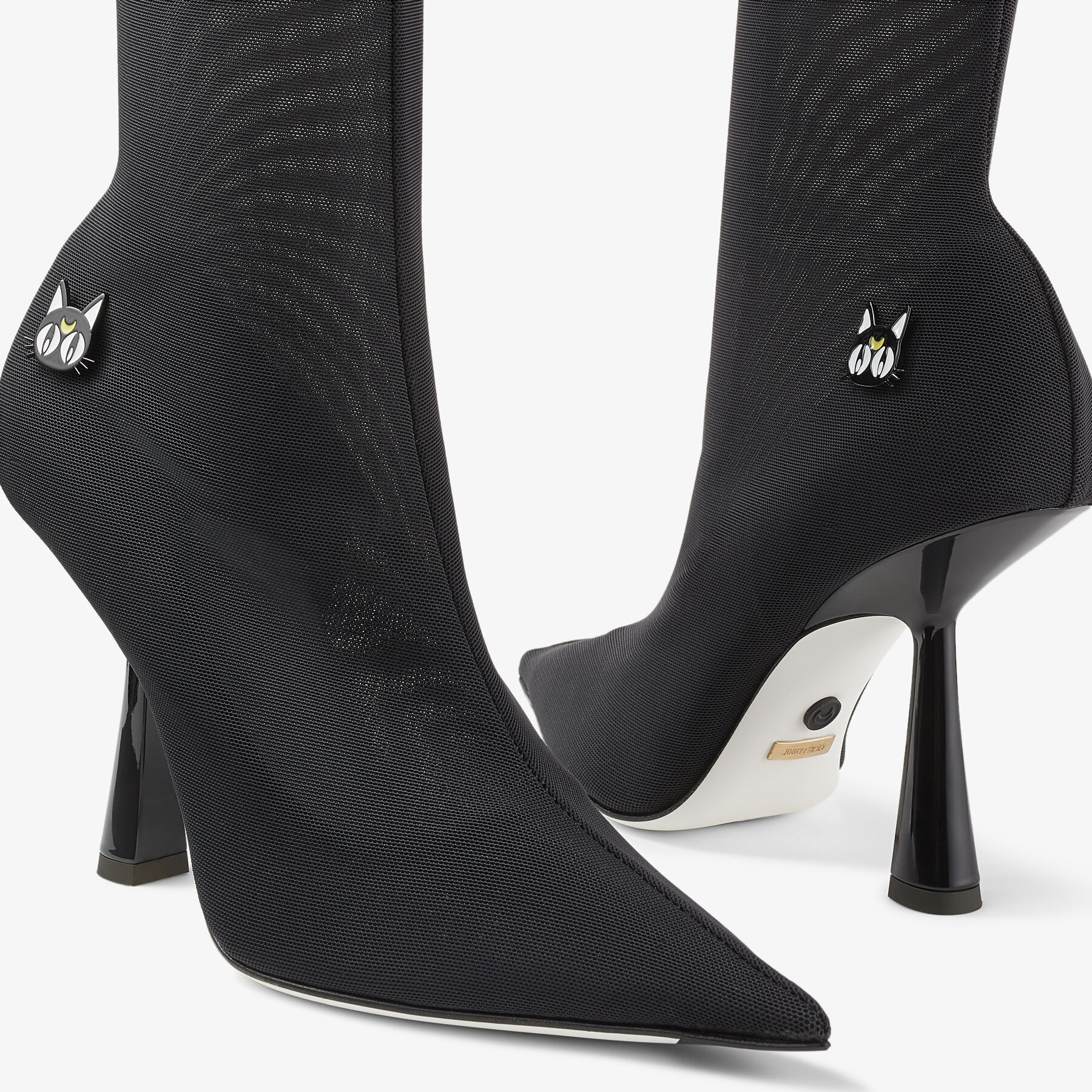 Luna Boot 100
Black Stretch Mesh Knee-High Boots - 4