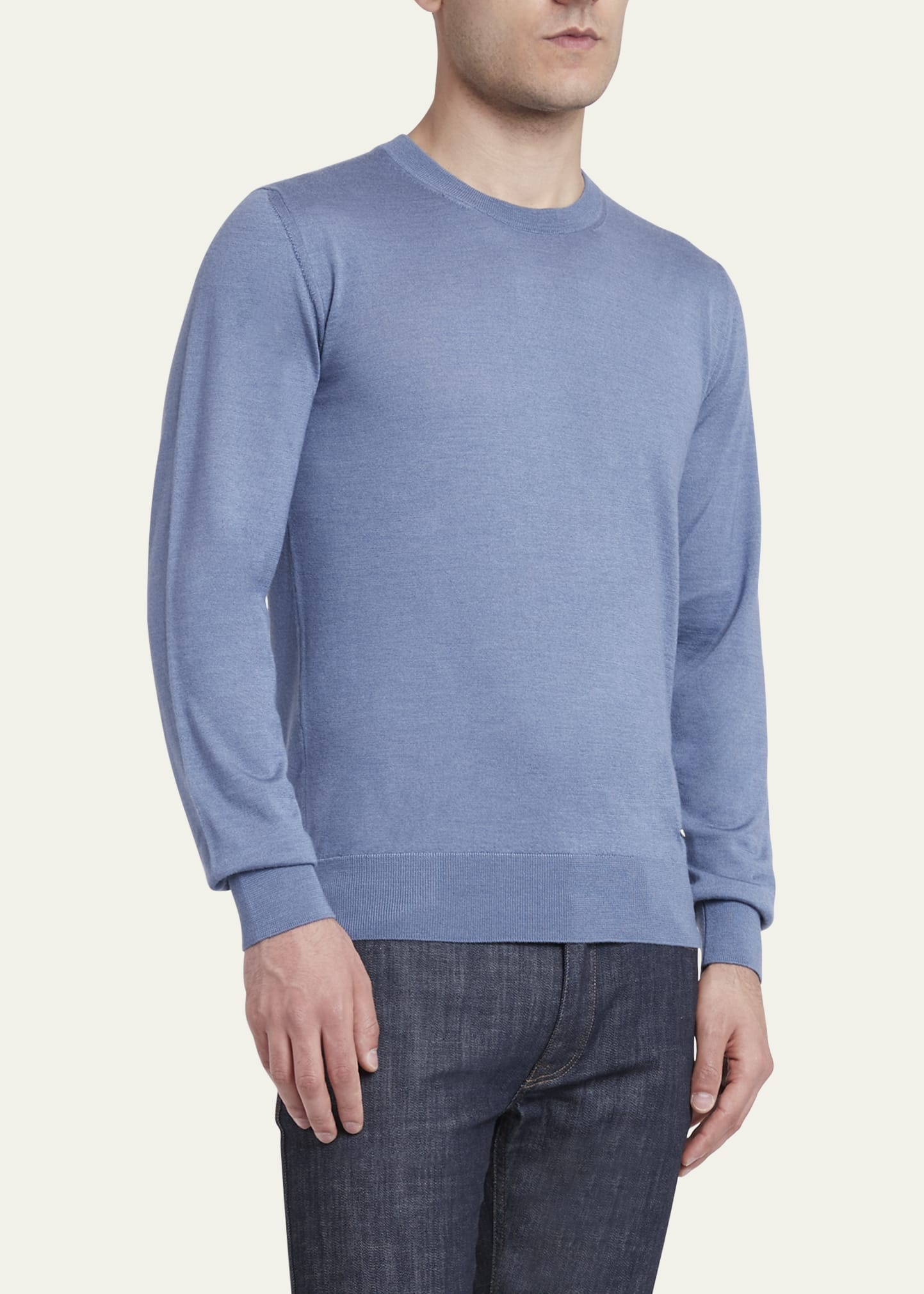 Men's Cashmere-Silk Crewneck Sweater - 4