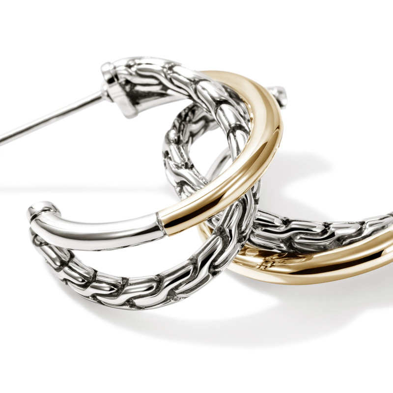 JOHN HARDY JH Essential Crossover Earring, Gold, Sterling Silver, 20.5MM outlook