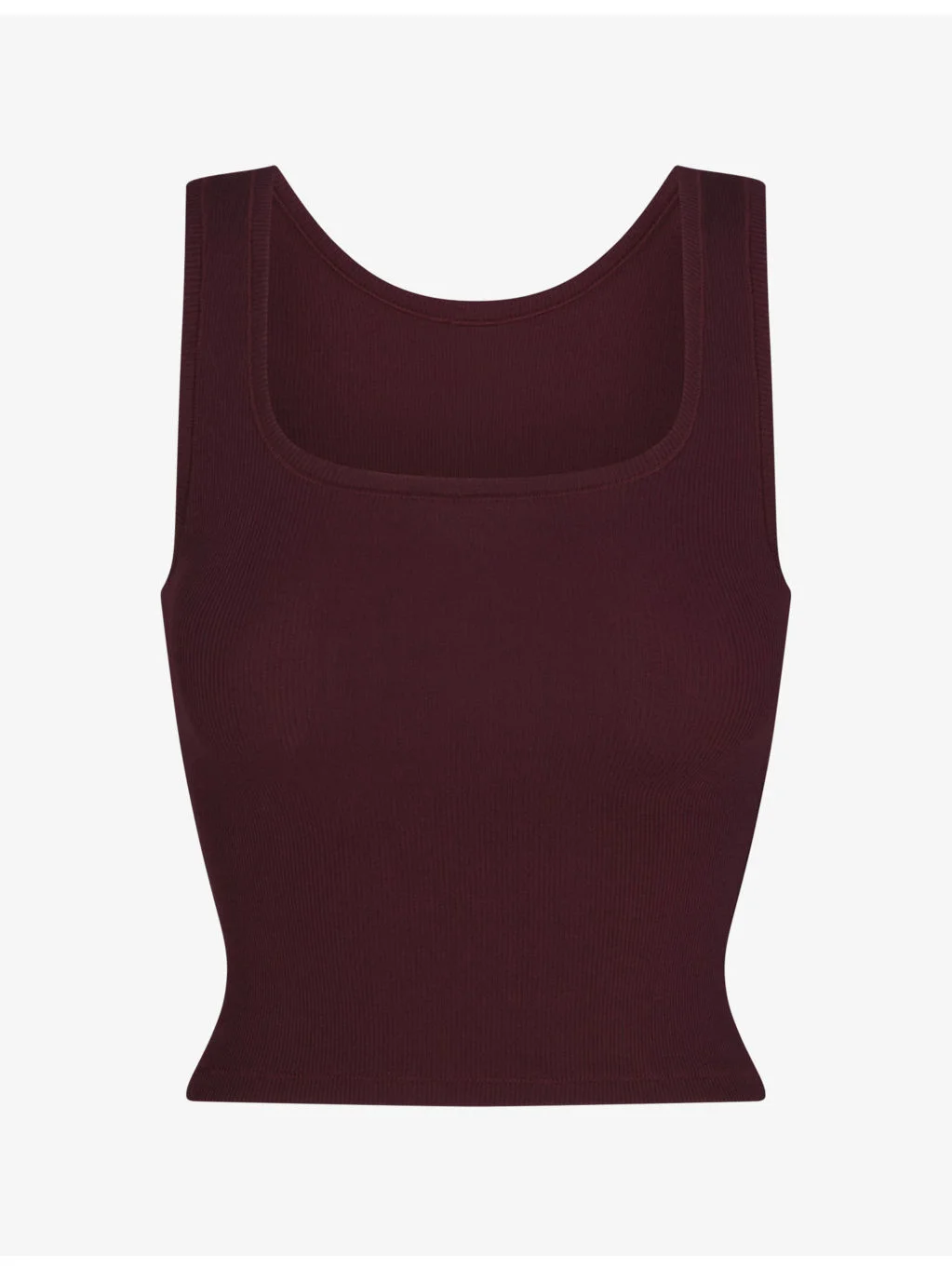 Scoop-Neck Cotton Rib Tank Top - 1