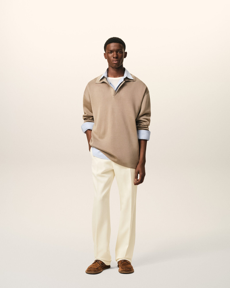 AMI Paris WHITE WOOL STRAIGHT TROUSERS outlook