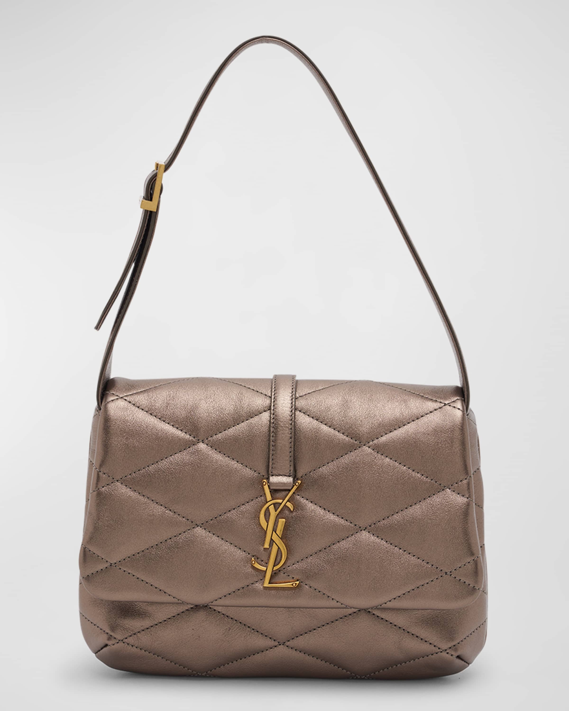 SAINT LAURENT Le 57 Metallic Quilted Shoulder Bag REVERSIBLE
