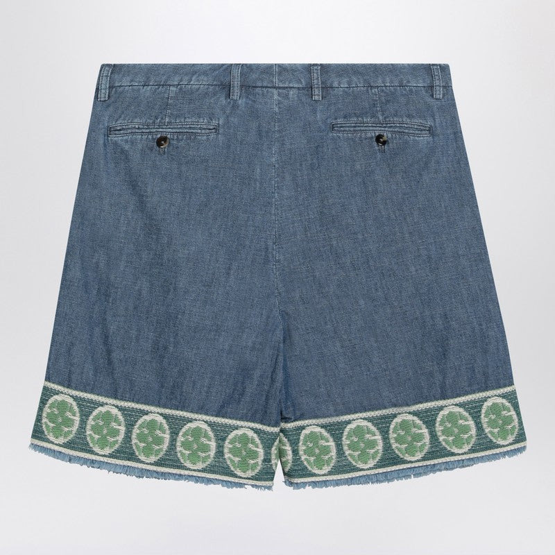 Valentino Blue Bermuda Short With Jacquard Bottom Men - 2