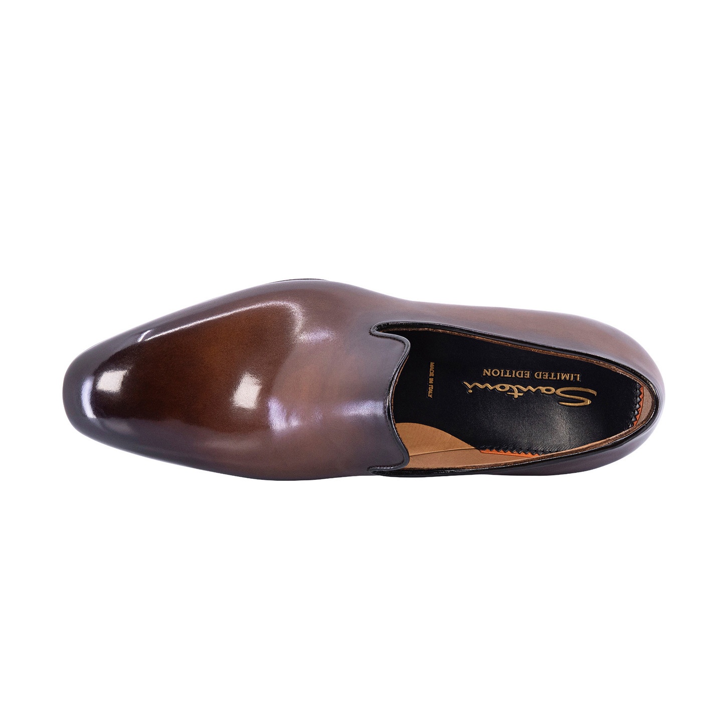 Men’s polished  brown leather Uniqua loafer - 4