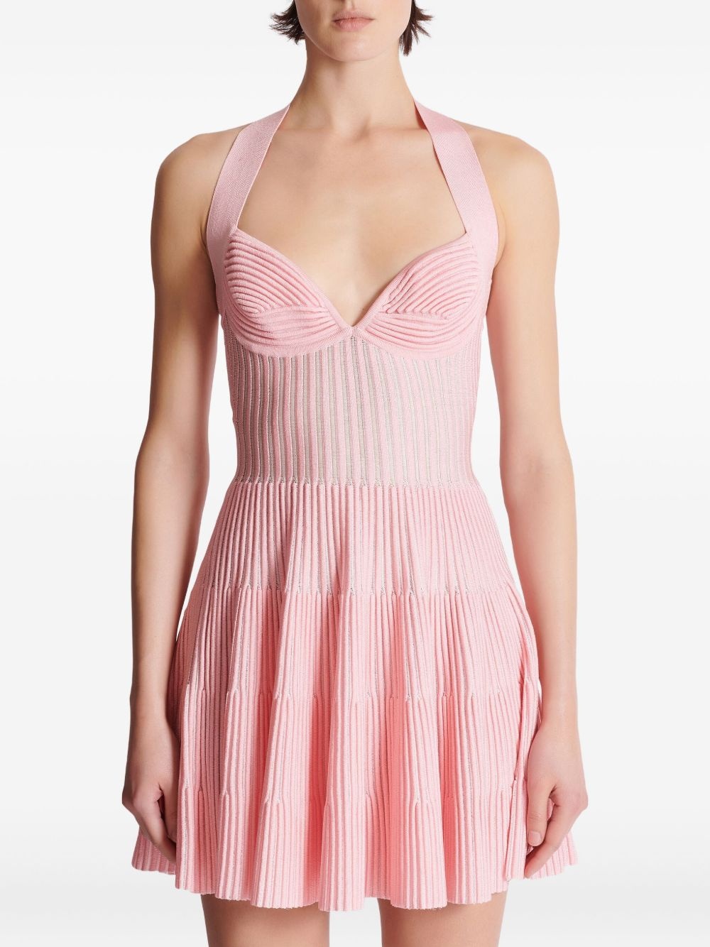knitted A-line mini dress - 5