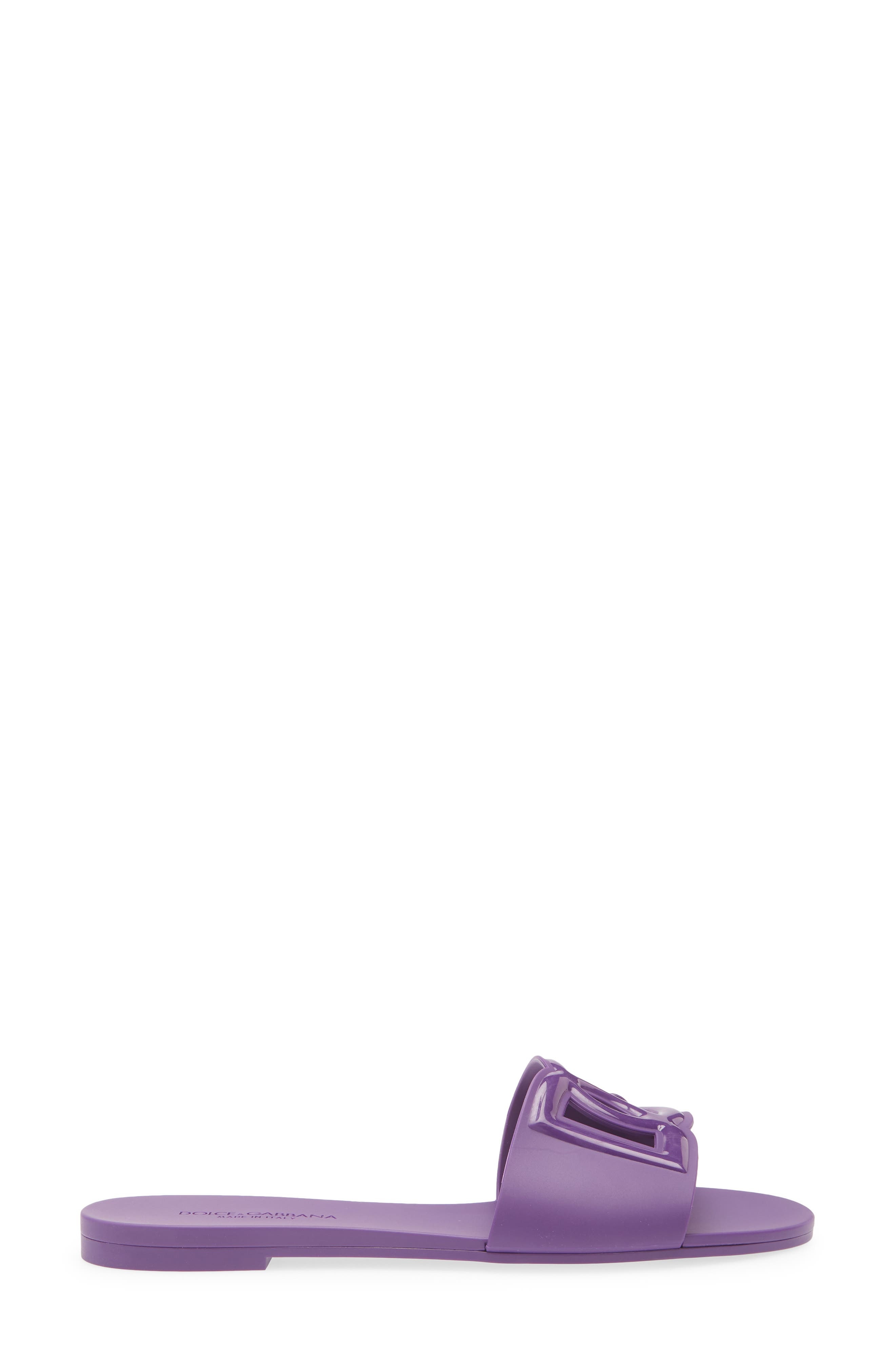 Dolce&Gabbana Bianca Interlock Slide Sandal in 8H438 Viola Brillante 1 at Nordstrom - 3