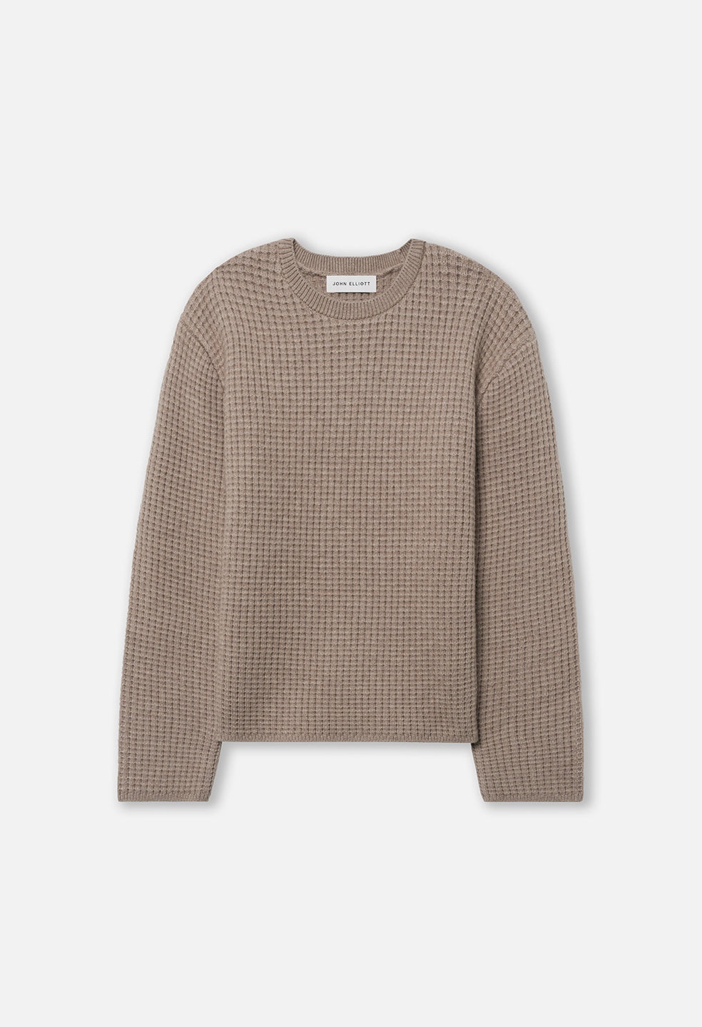 WOOL WAFFLE KNIT CREW - 1