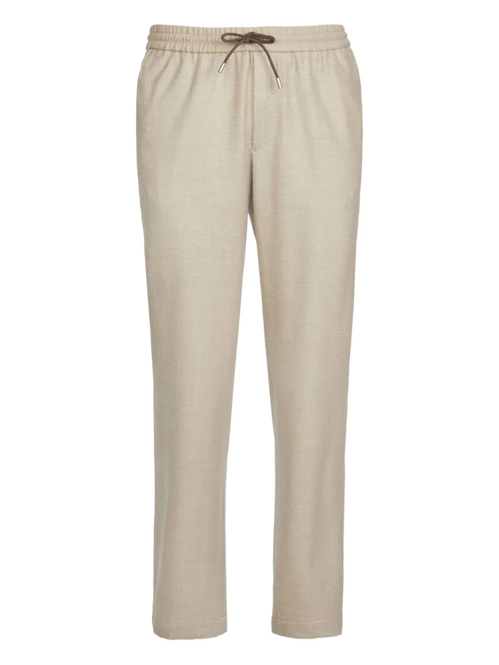 elasticated-waist wool trousers - 1