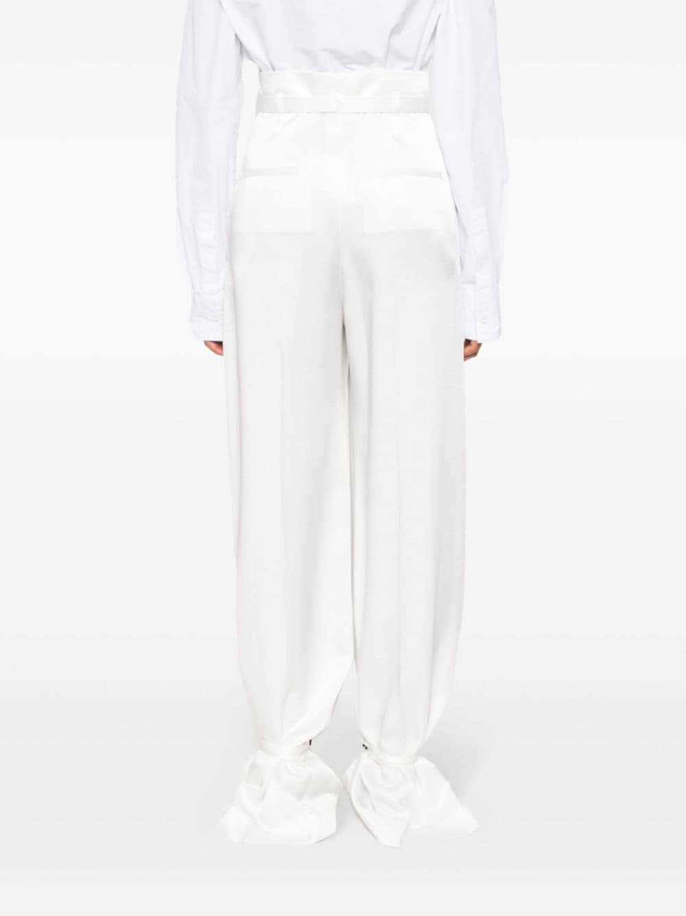 crepe pleated straight trousers - 4