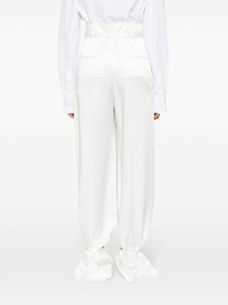 crepe pleated straight trousers 4