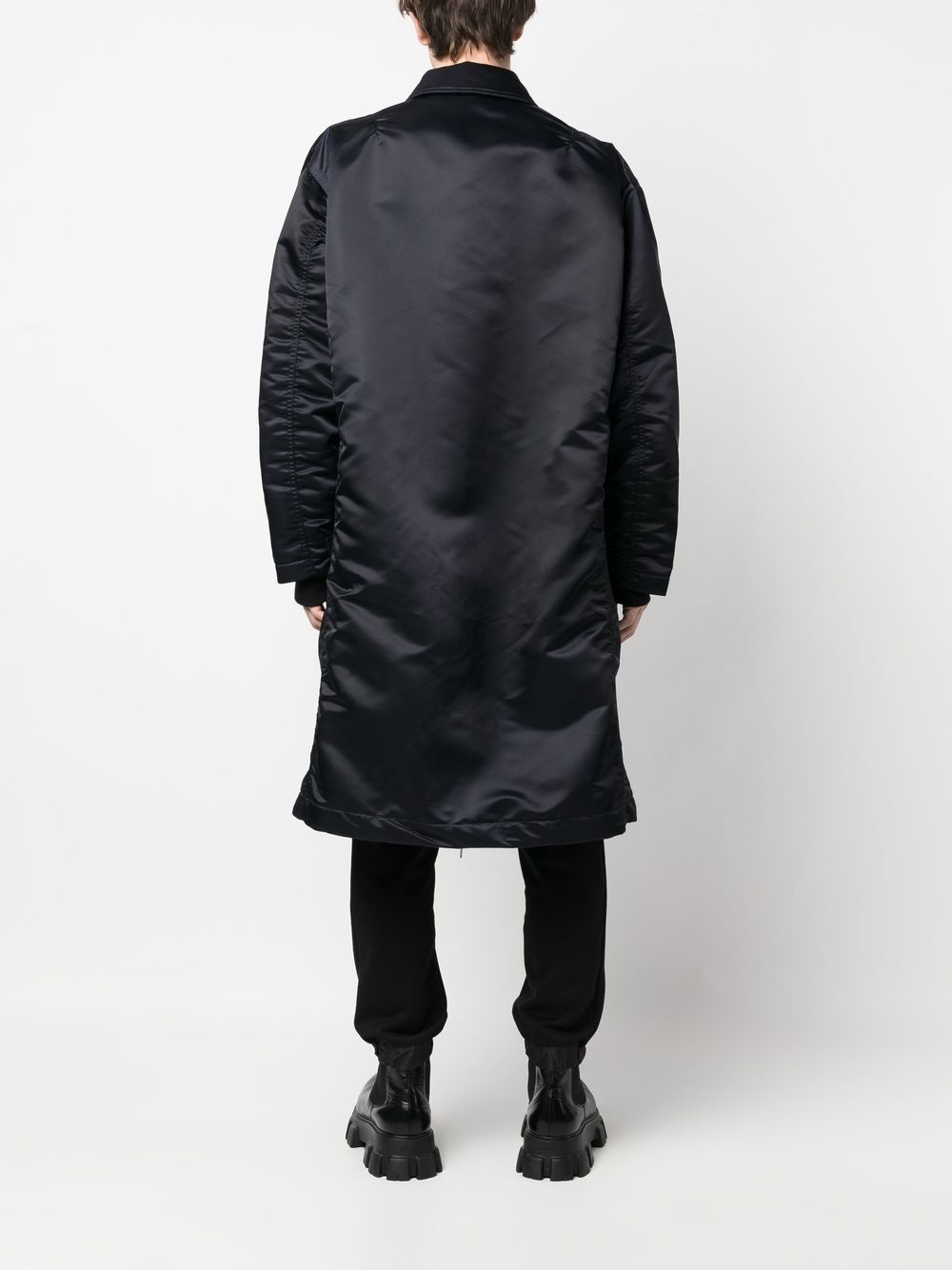 press-stud fastening long coat - 4