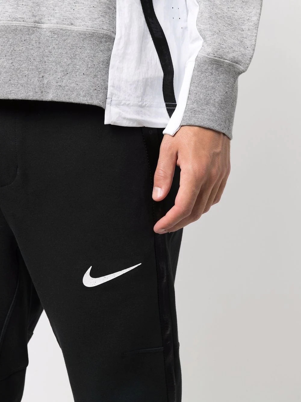 Swoosh-print slim-fit track pants - 5