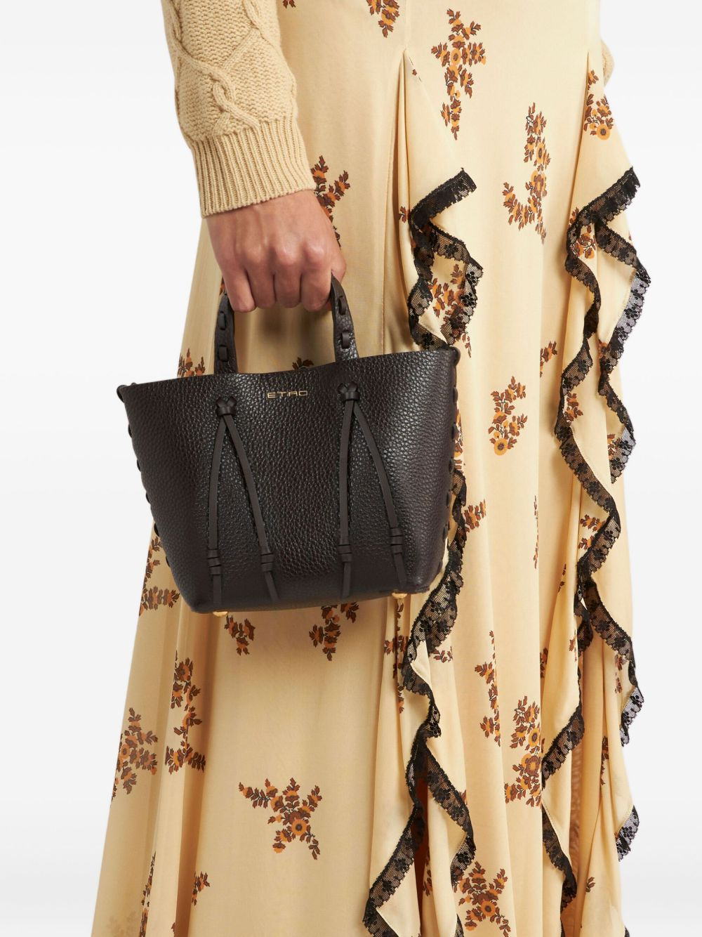 mini leather tote bag - 2