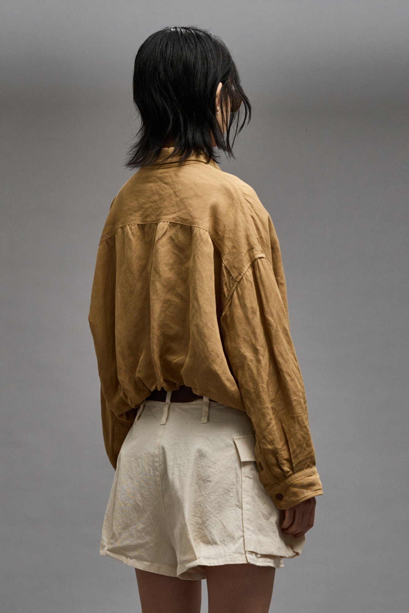 CROSSOVER UTILITY BUBBLE SHIRT - KHAKI - 6