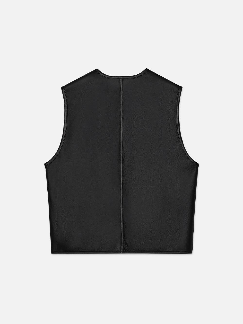 Shearling Vest in Stone Beige/Black - 5