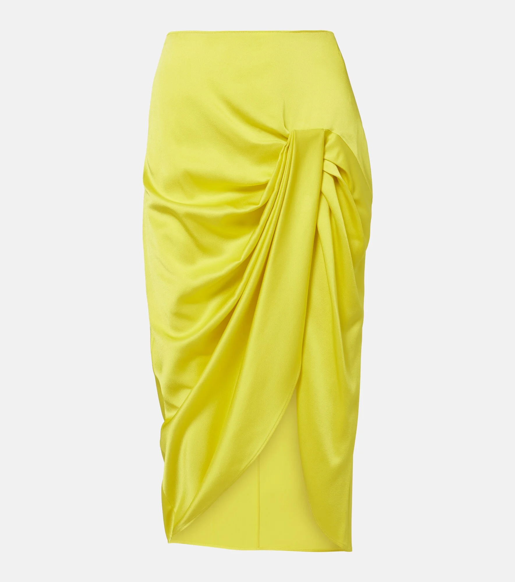Draped satin pencil skirt - 1